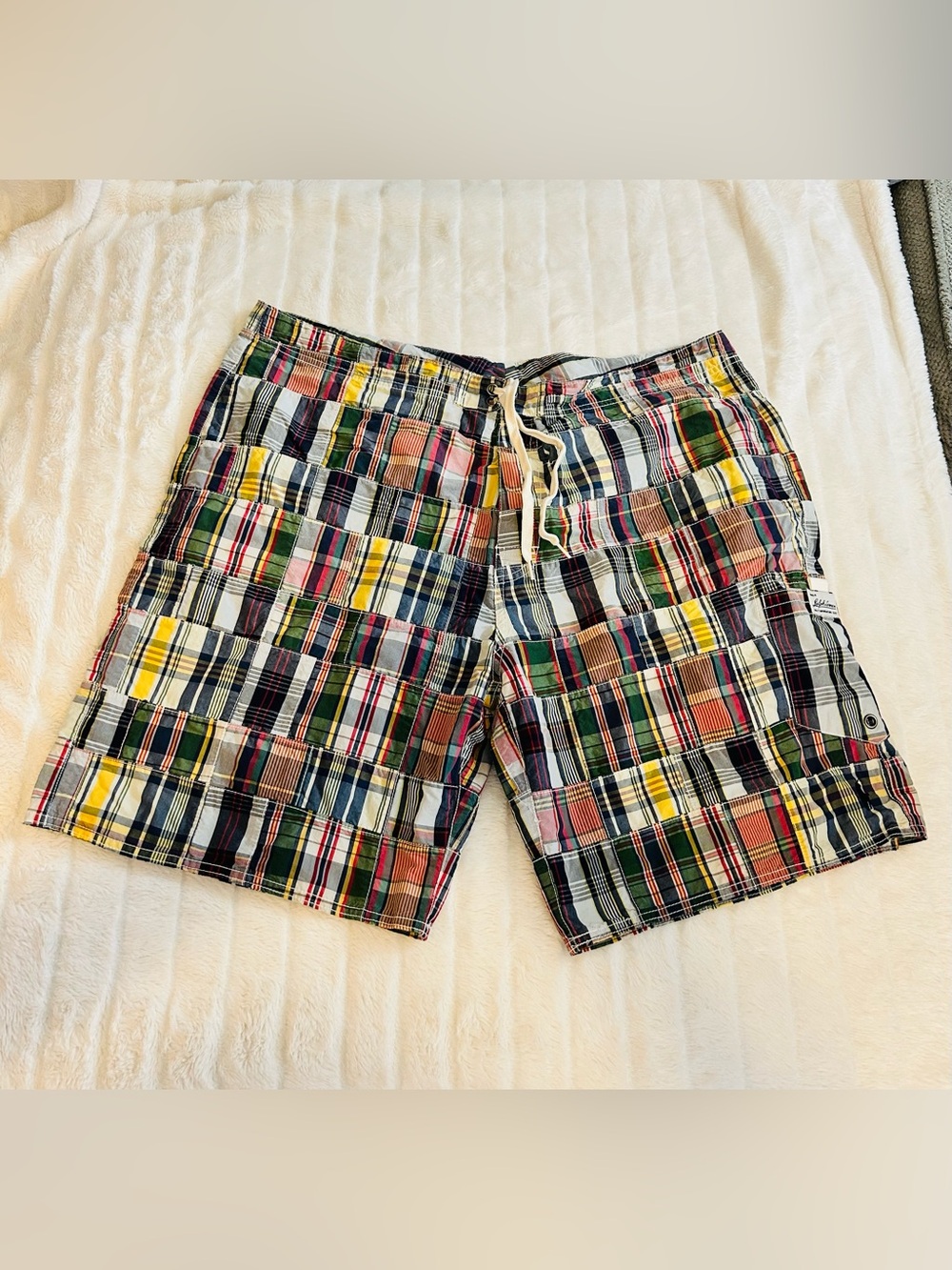 Polo Ralph Lauren Patchwork Madras Swim Shorts Board Shorts